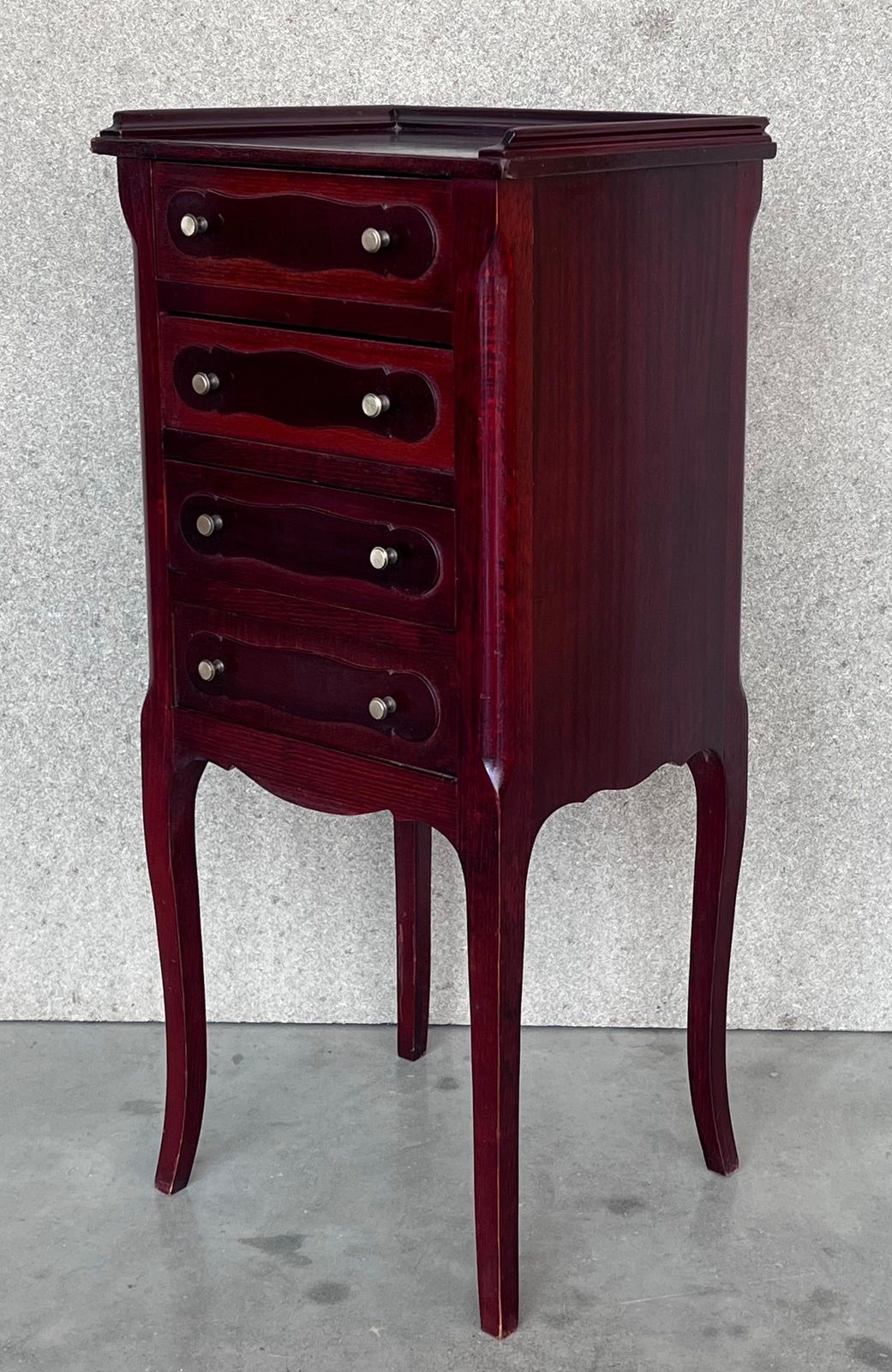 Pair Of Italian Louis XV Style Mahogany Nightstand Or End Side Tables photo vinterior