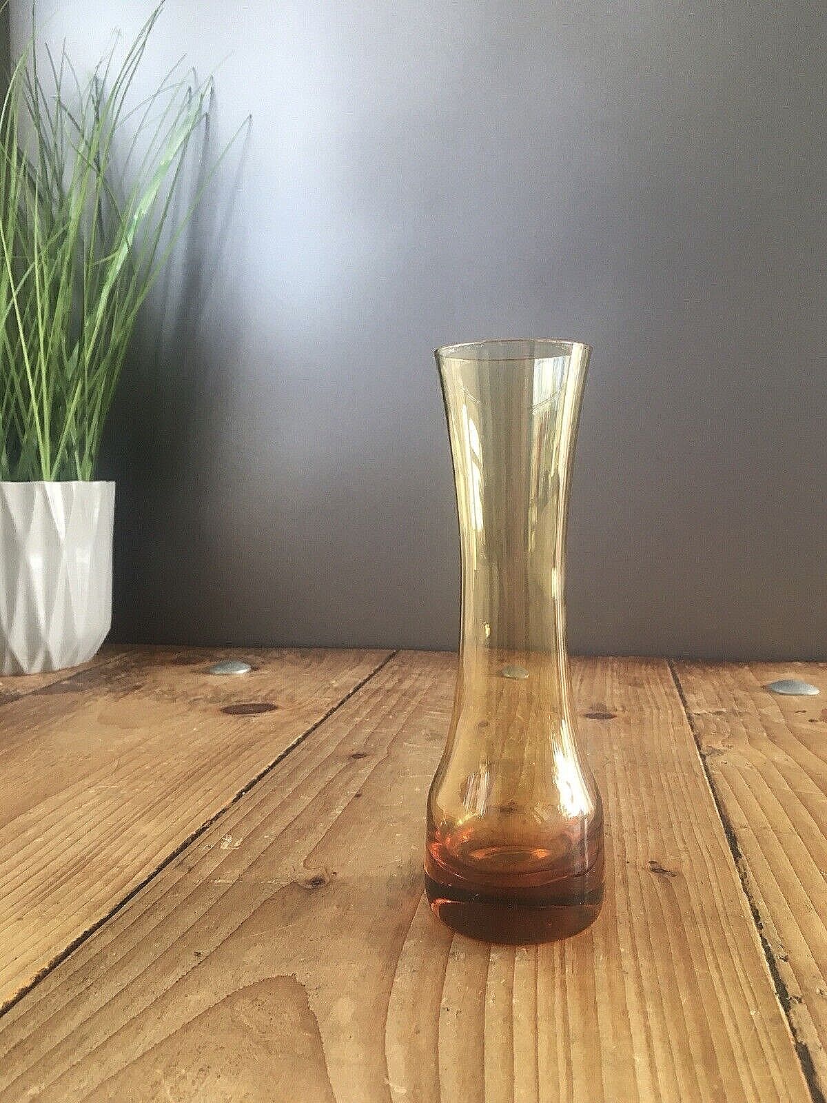 Retro 60's 70's Scandinavian Glass Vase Swedish Aseda Sea Glasbruk Kosta Boda photo for sale