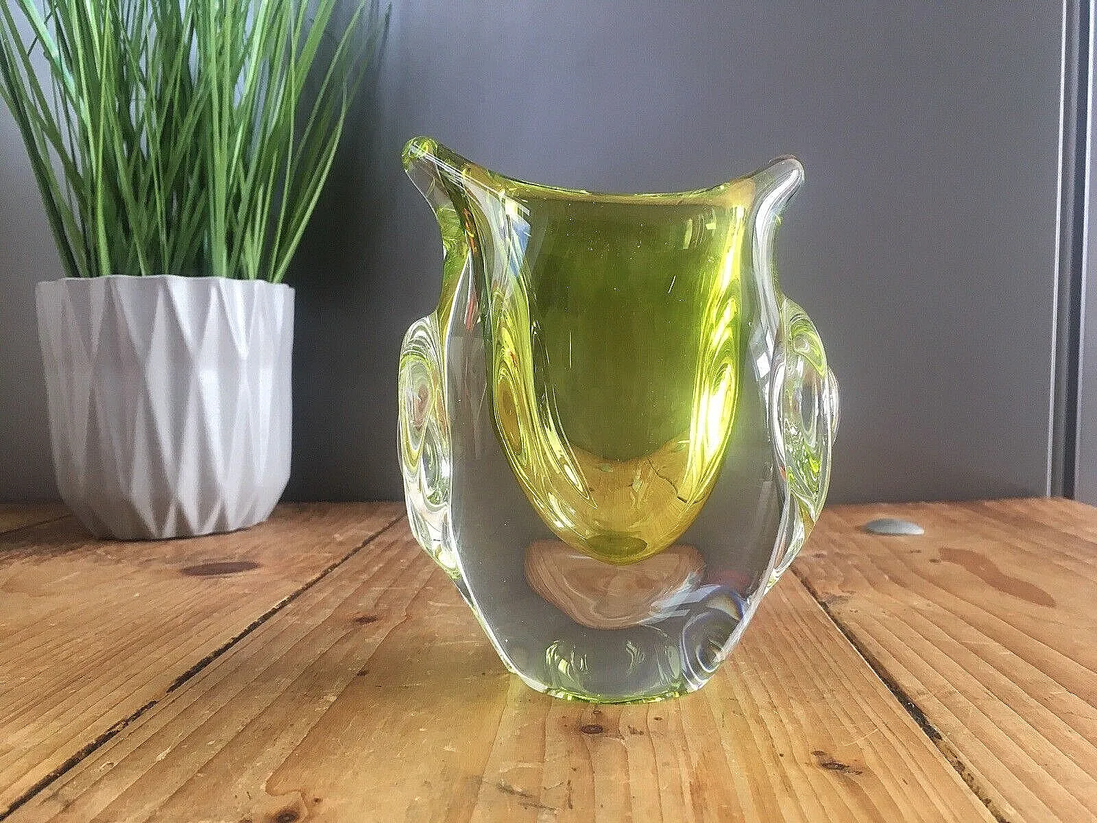 Unusual Mid Century Lime Green Zelezny Brod Sklo Chribska Murano photo furniture
