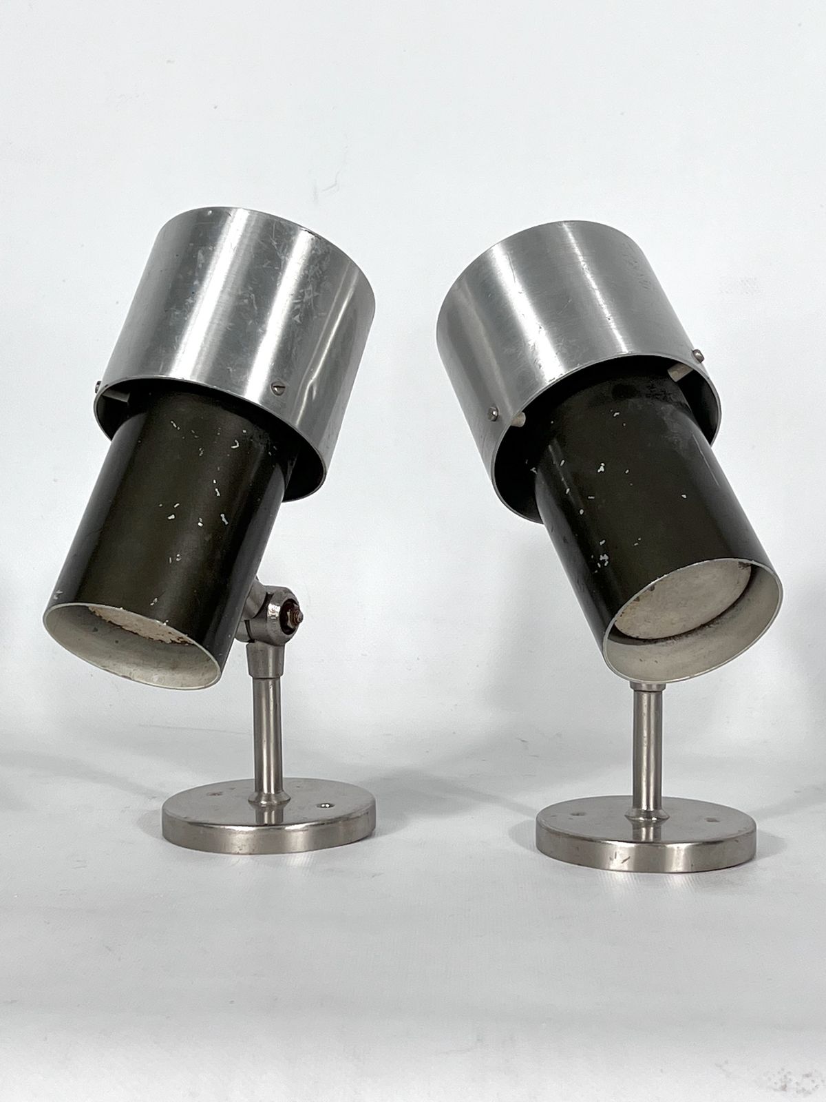 photo for sale Mid Century Rare Pair Of Stilnovo Adjustable Sconces Or Spotlights. Italy 1950.