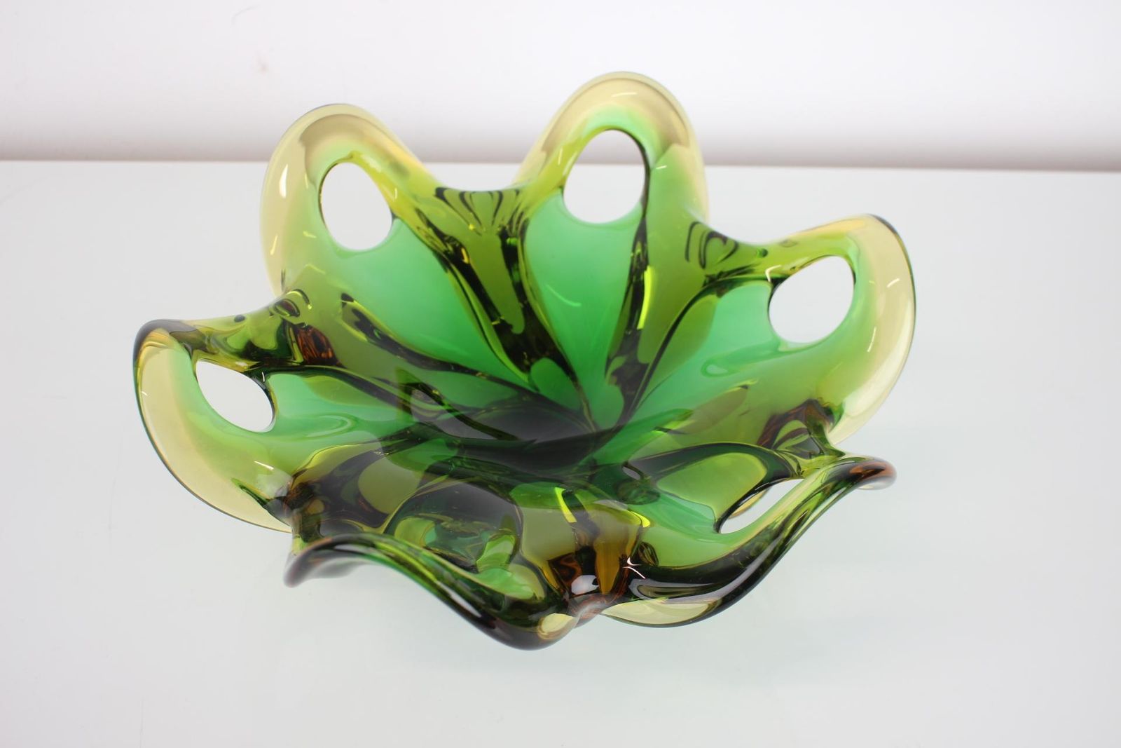 Czech Big Art Glass Bowl By Josef Hospodka, 1960's photo furniture