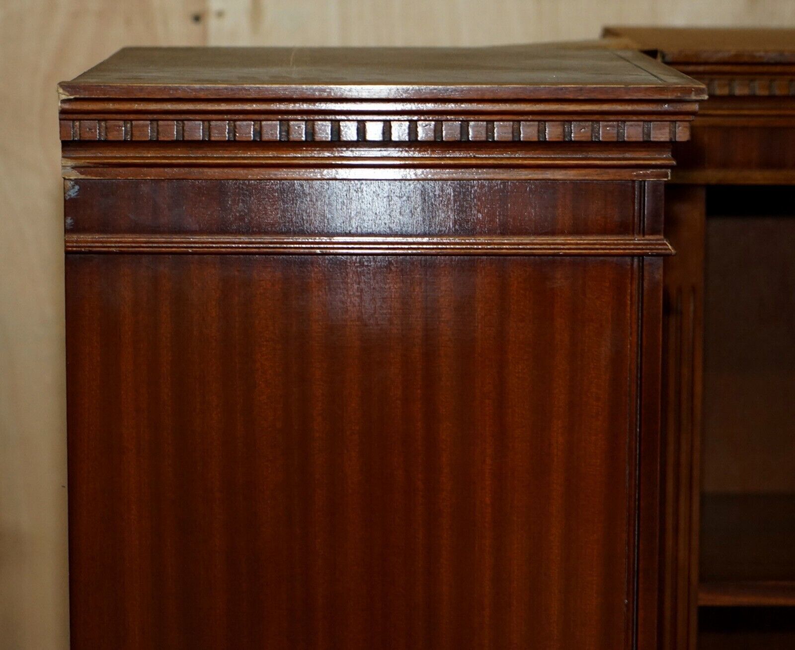 Lovely 2 Piece Flamed Mahogany Open Library Bookcase Part Of A Paired Suite photo 2950.0