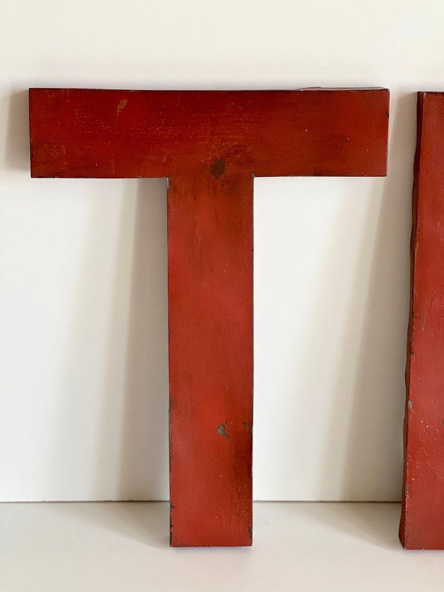 Industrial Letter Sign Eat, 1950, Set Of 3 photo for sale