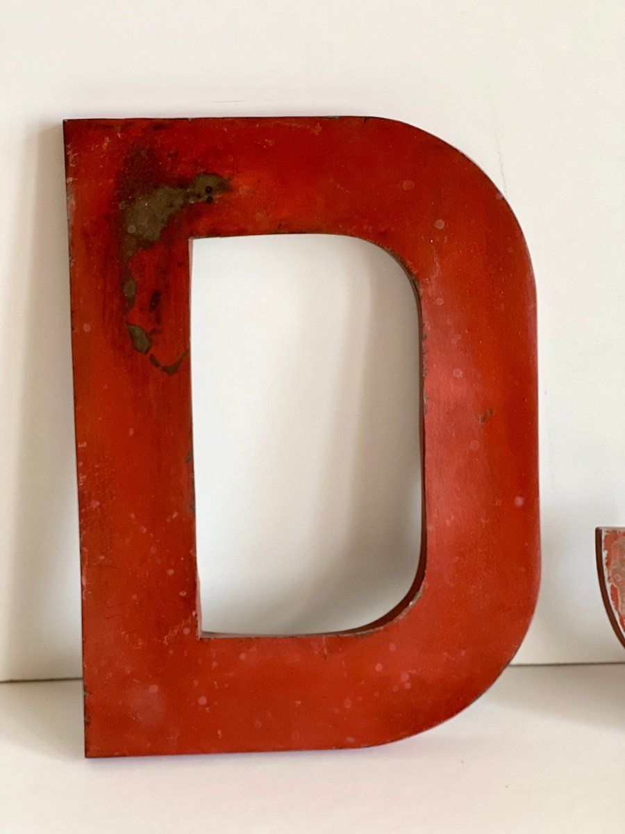 Industrieel Letterbord Dj, 1952, Set Van 2 photo furniture