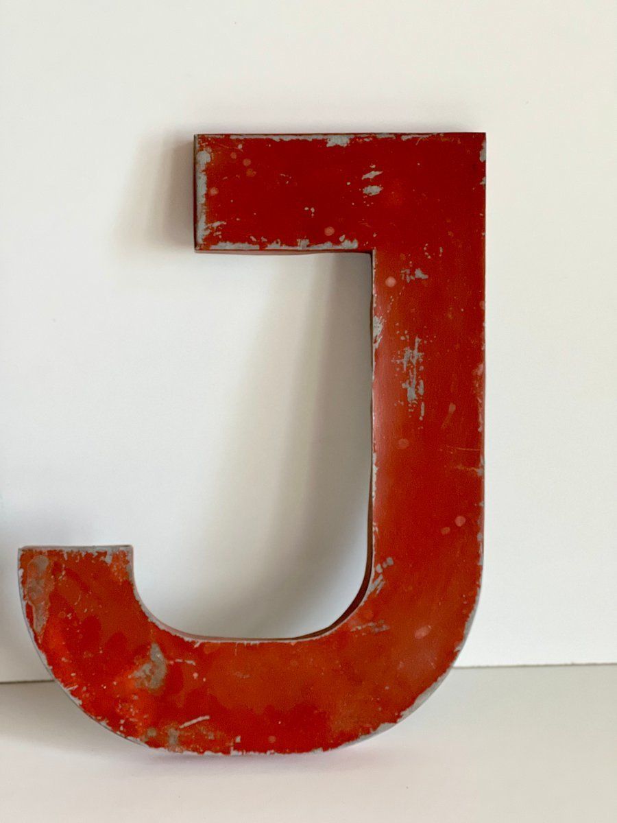 Industrial Letter Dj Sign, 1952, Set Of 2 photo vinterior