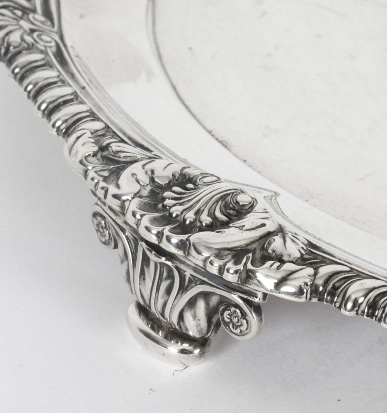 Antique Paul Storr George III Sterling Silver Salver 1811 19th Century photo vinterior