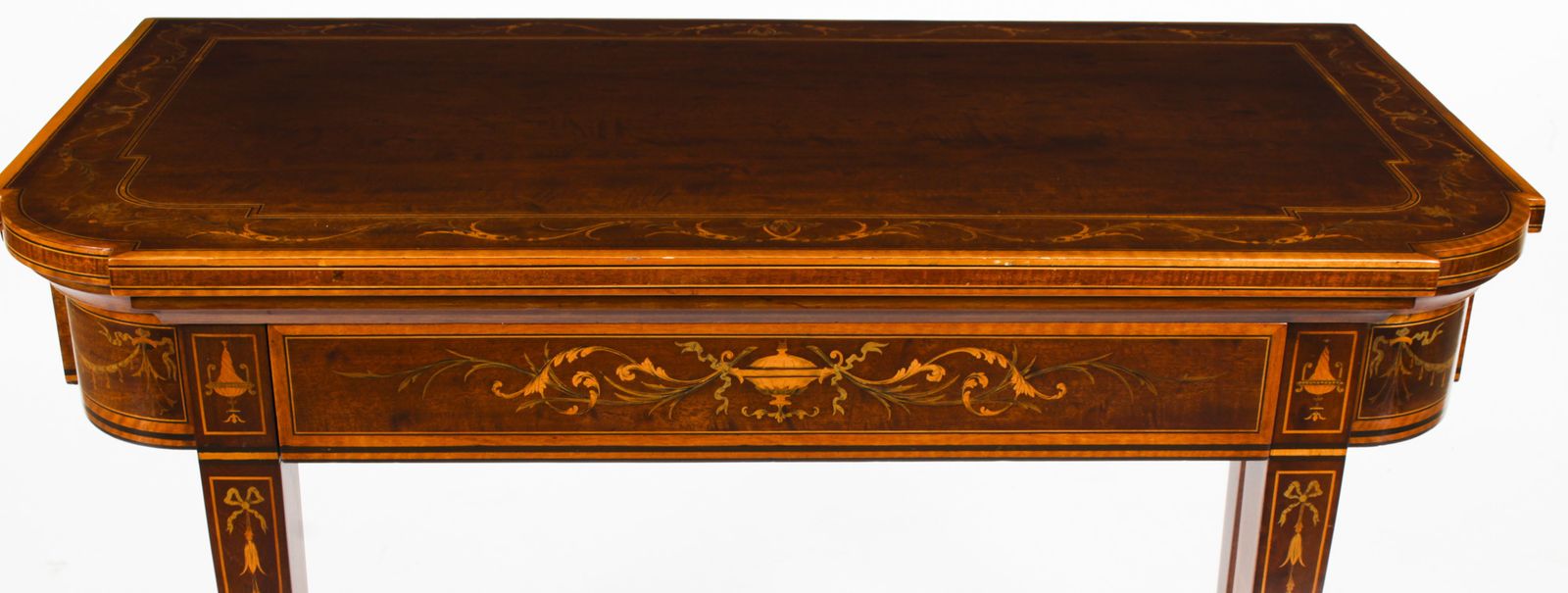 Victorian Mahogany & Inlaid Card Games Table C.1860 19th C photo Furniture