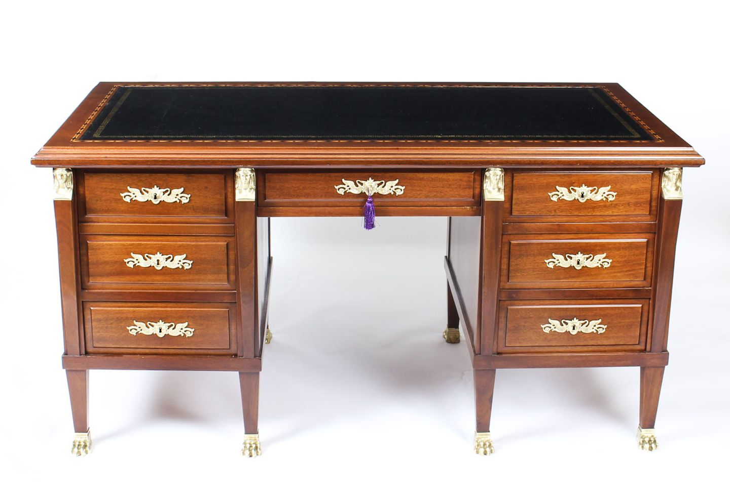 Antique French Empire Revival Ormolu Mounted Desk C1880 19th Century photo furniture