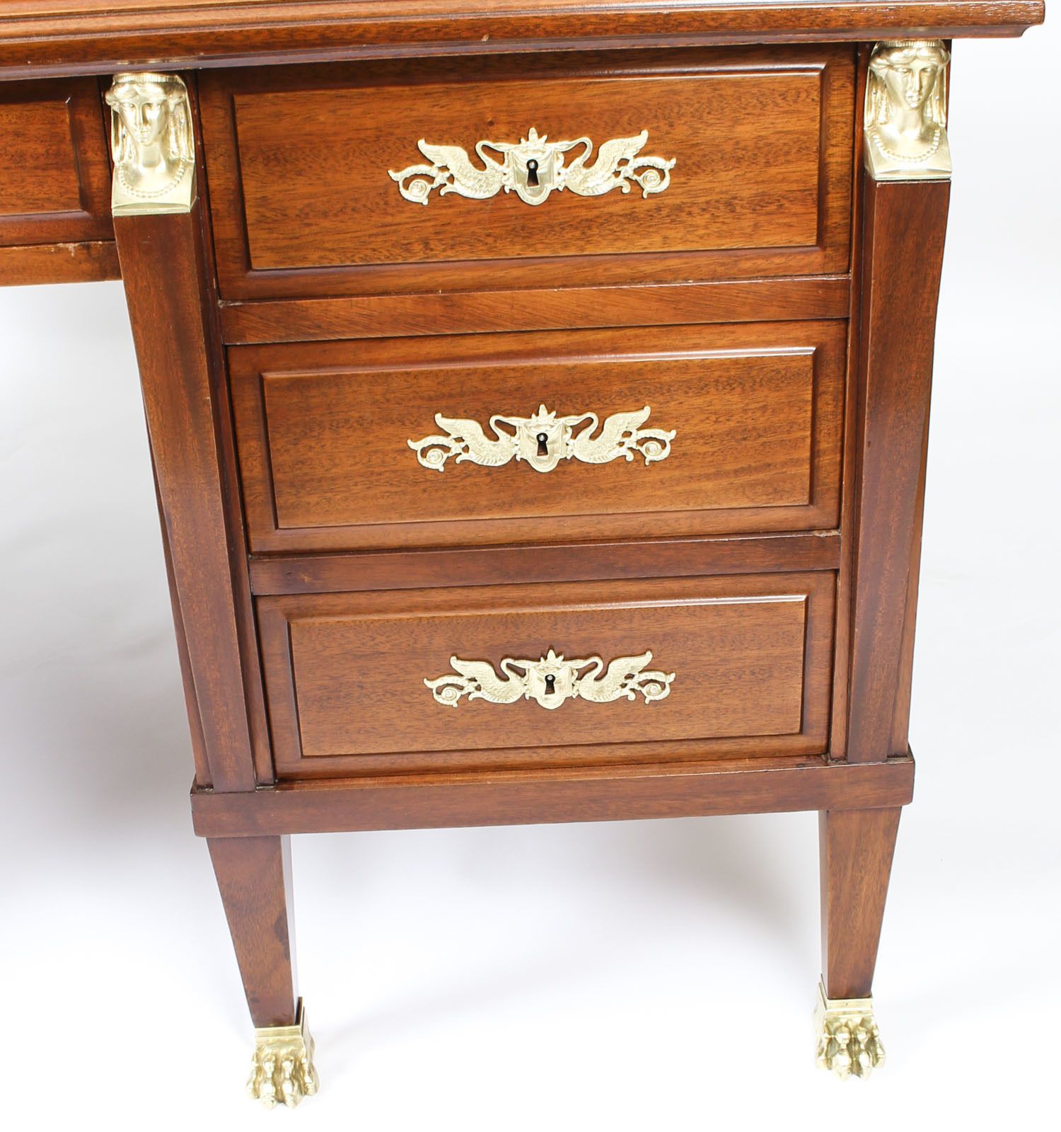 Antique French Empire Revival Ormolu Mounted Desk C1880 19th Century photo vinterior