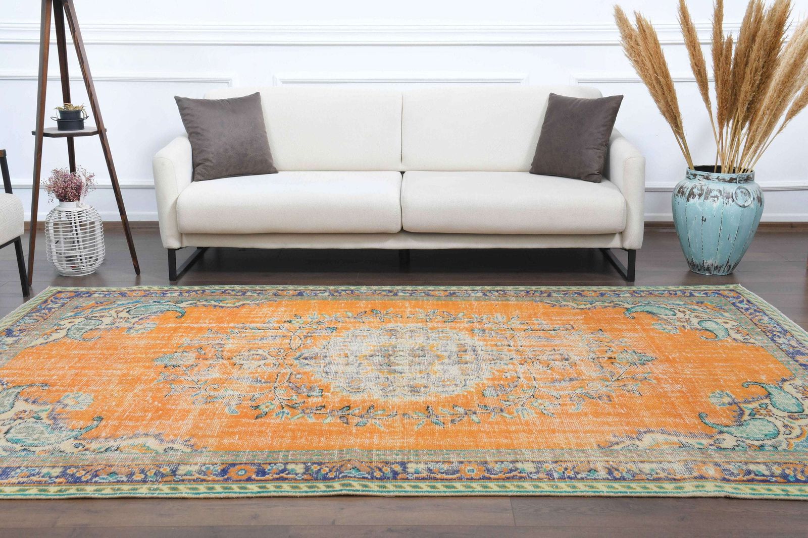 Turkish Rug, Oushak Handmade Wool, Overdyed Green, Oriental Hallway Rugs, Farmhouse Decor, One Of A Kind, Traditional Carpet photo furniture