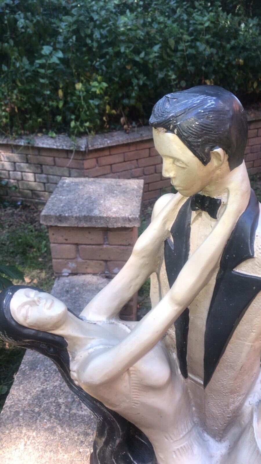 photo furniture Large Figurative Art Deco Sculpture Of Male/Female Couple Charleston Dancers