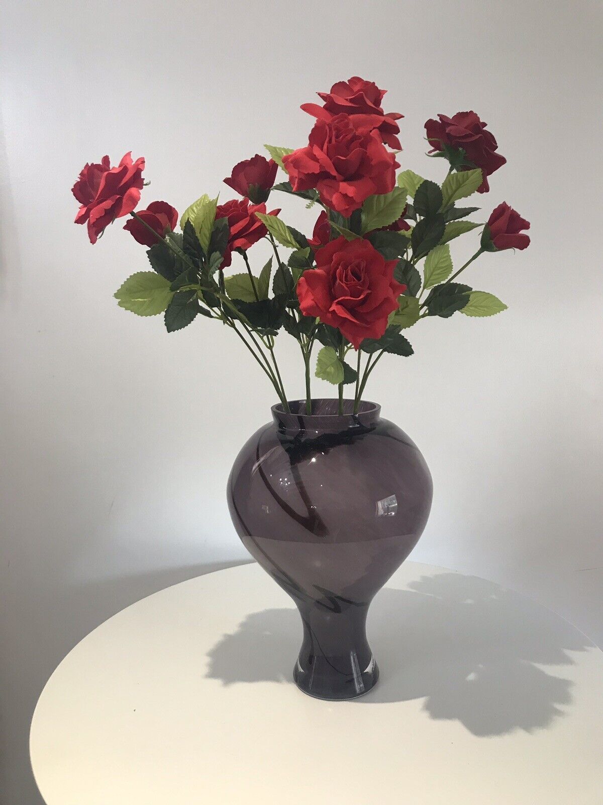 Home Decor Stunning Large Murano Glass Vase With Purple Haze Design photo