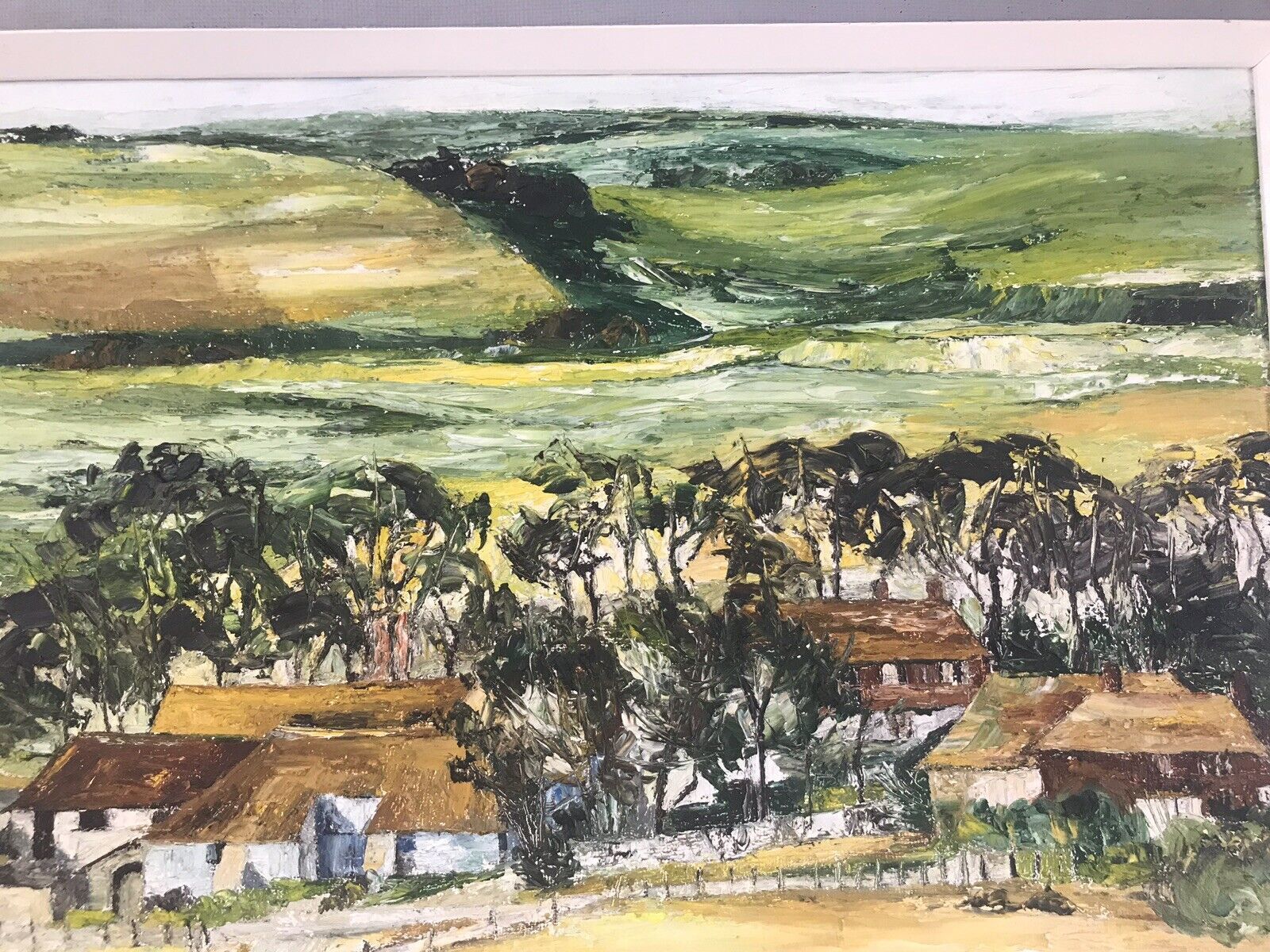 Art Modern Art Farmstead Landscape Original Signed V R Major Oil Painting photo