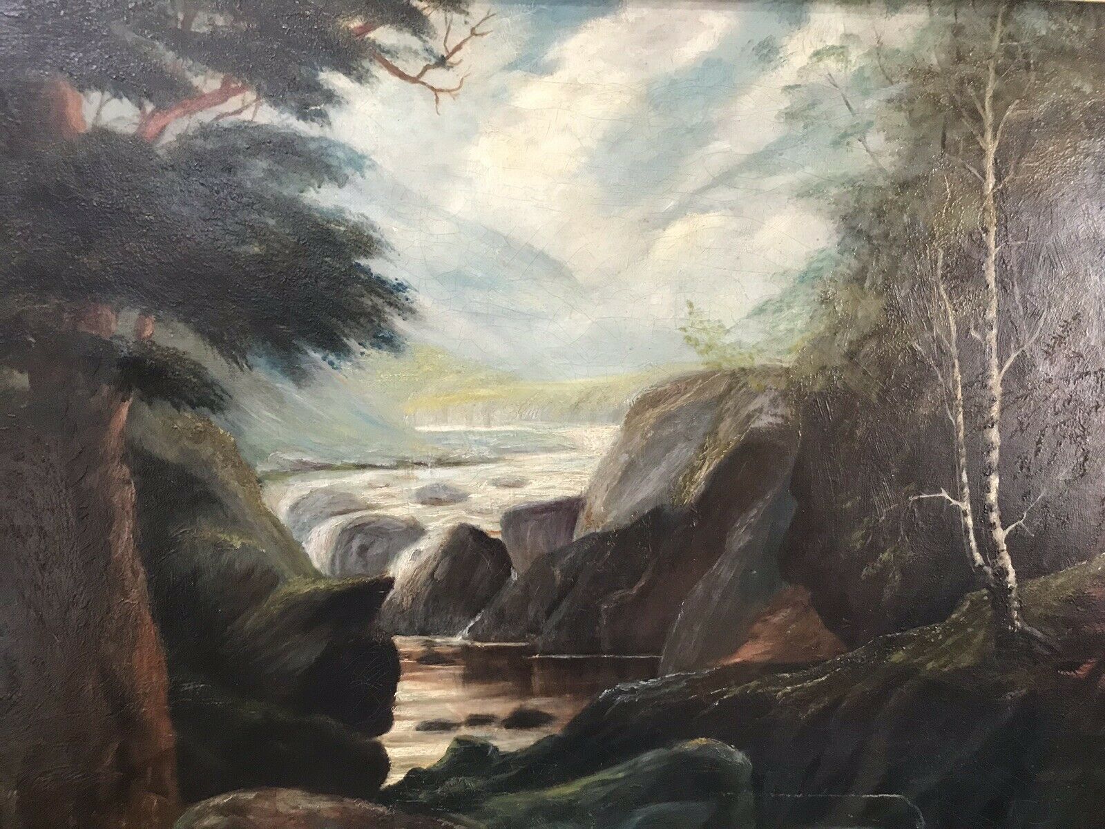photo furniture Fine Oil On Canvas Painting Otter Eating A Fish On The Bank Of Loch Lomond