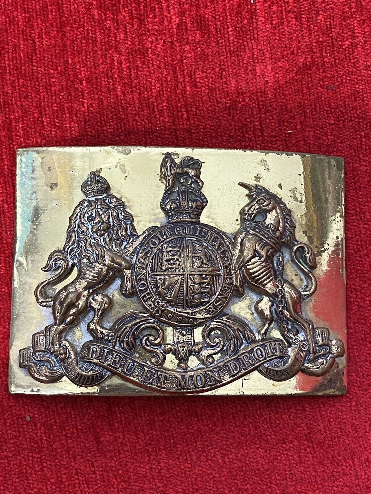 Vintage Brass Georgian Stye Royal United Kingdom Coat Of Arms Fire Companion Set photo 175.0