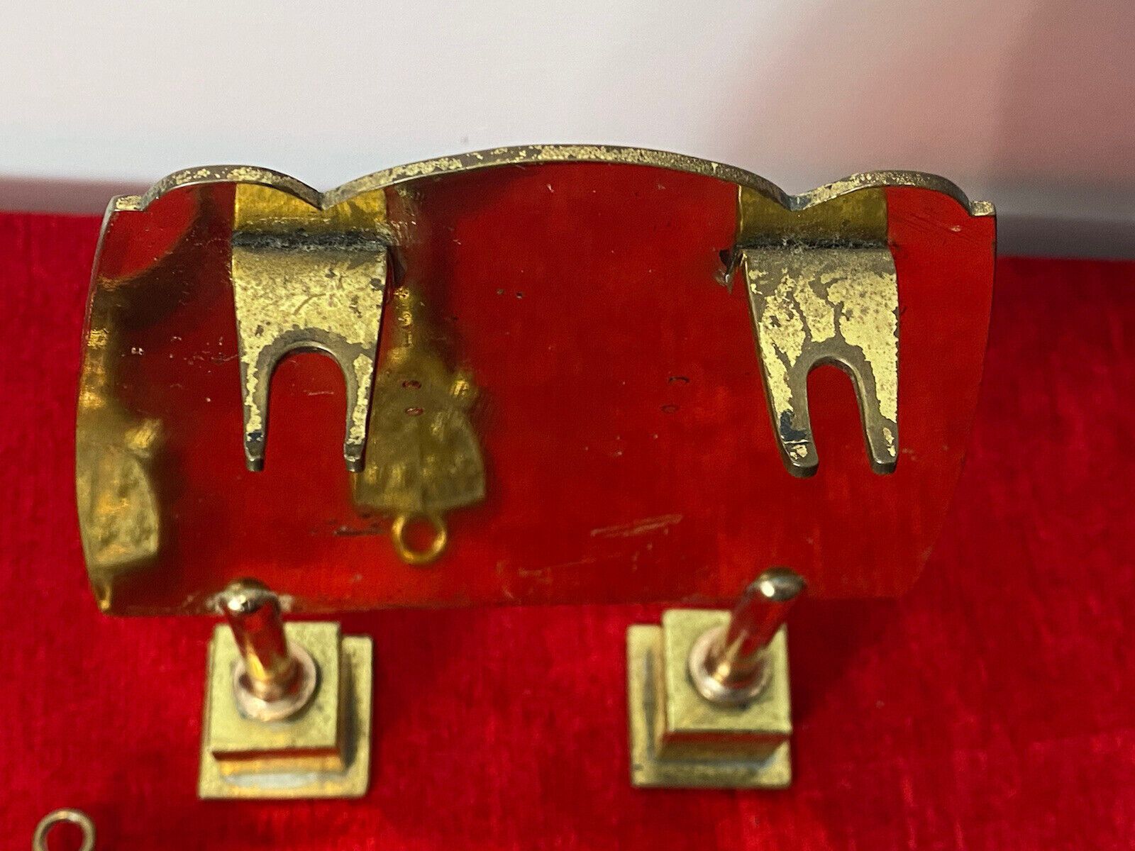 175.0 Vintage Brass Georgian Stye Royal United Kingdom Coat Of Arms Fire Companion Set photo