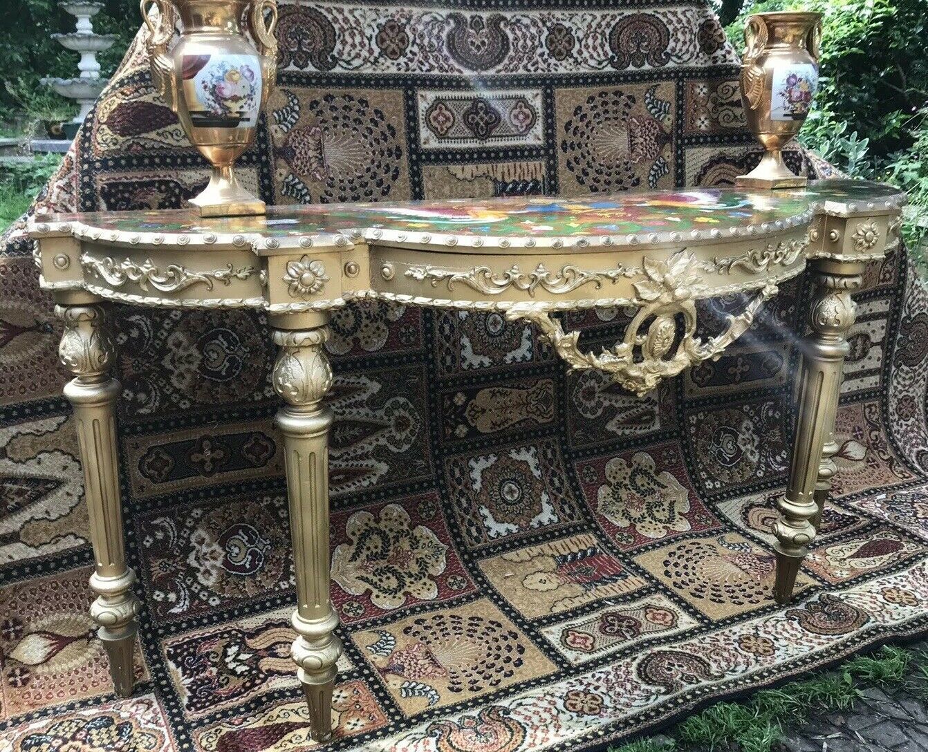 Historic Console Table Hand Painted By Anglican Bishop Of Dorchester Cathedral photo for sale