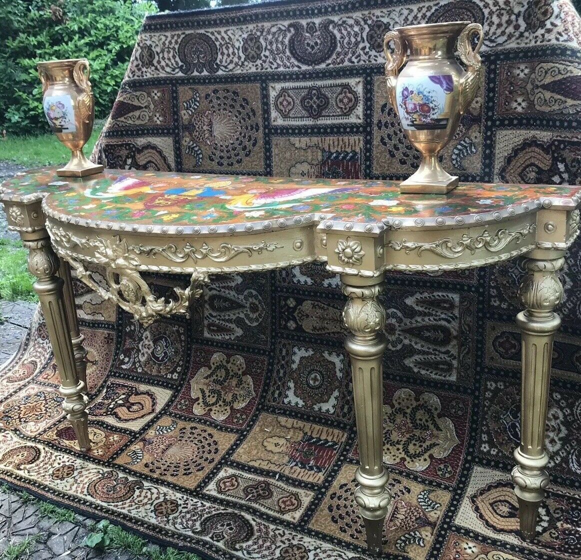 Historic Console Table Hand Painted By Anglican Bishop Of Dorchester Cathedral photo 2650.0