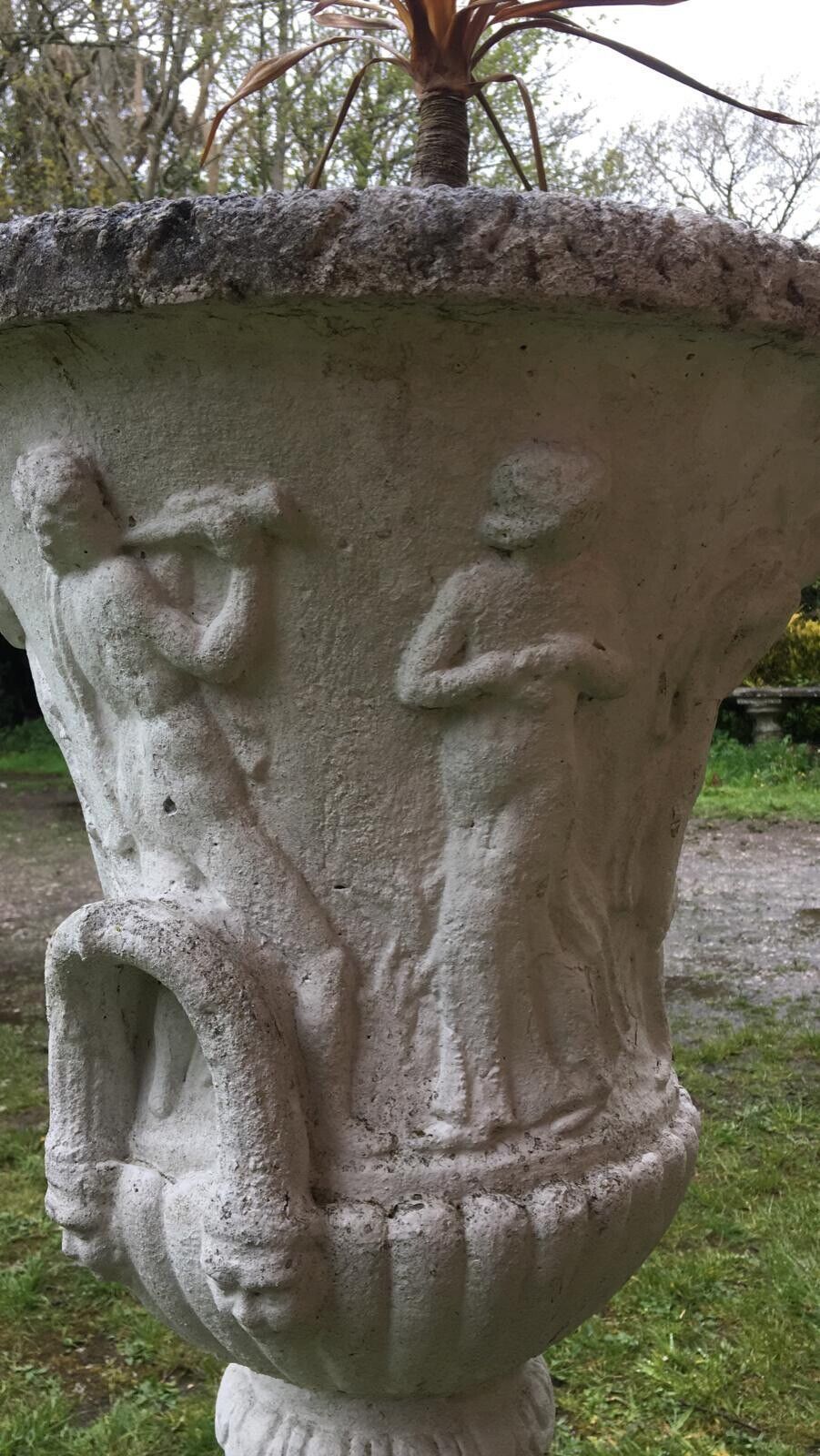 Classical Empire Style Roman Urn Adorned With Roman Mythological Figures photo vinterior