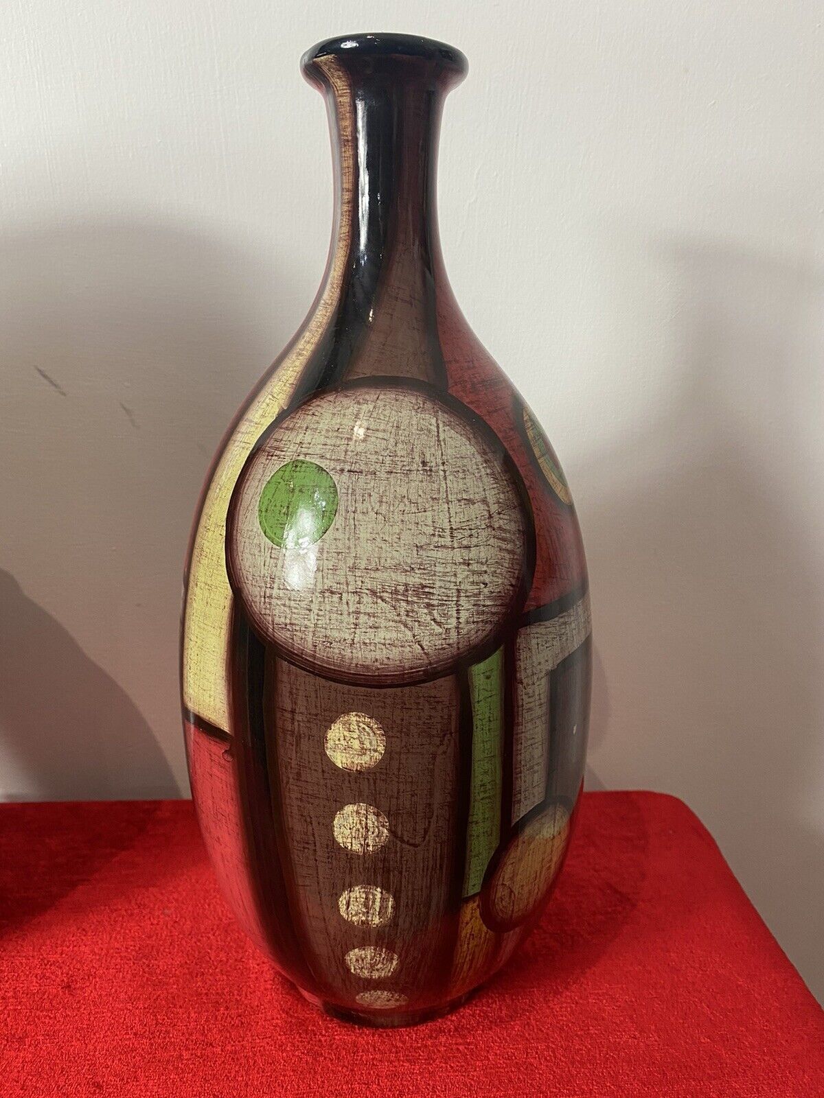 photo furniture Pair Of Mid Century Geometric Abstract Amphora Vases In Art Deco Style
