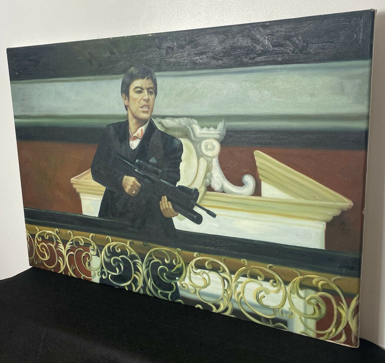 Iconic American Gangster Al Pacino ‘Scarface’ Oil Painting On Canvas photo 385.0