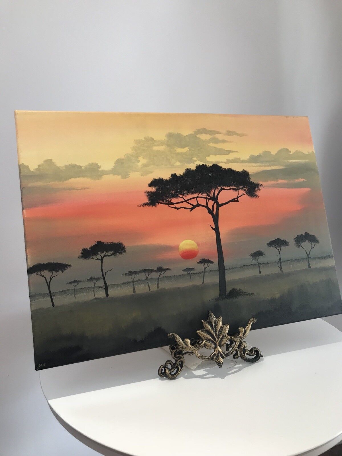 photo for sale Original Oil Painting On Canvas Rare Aboriginal Australia