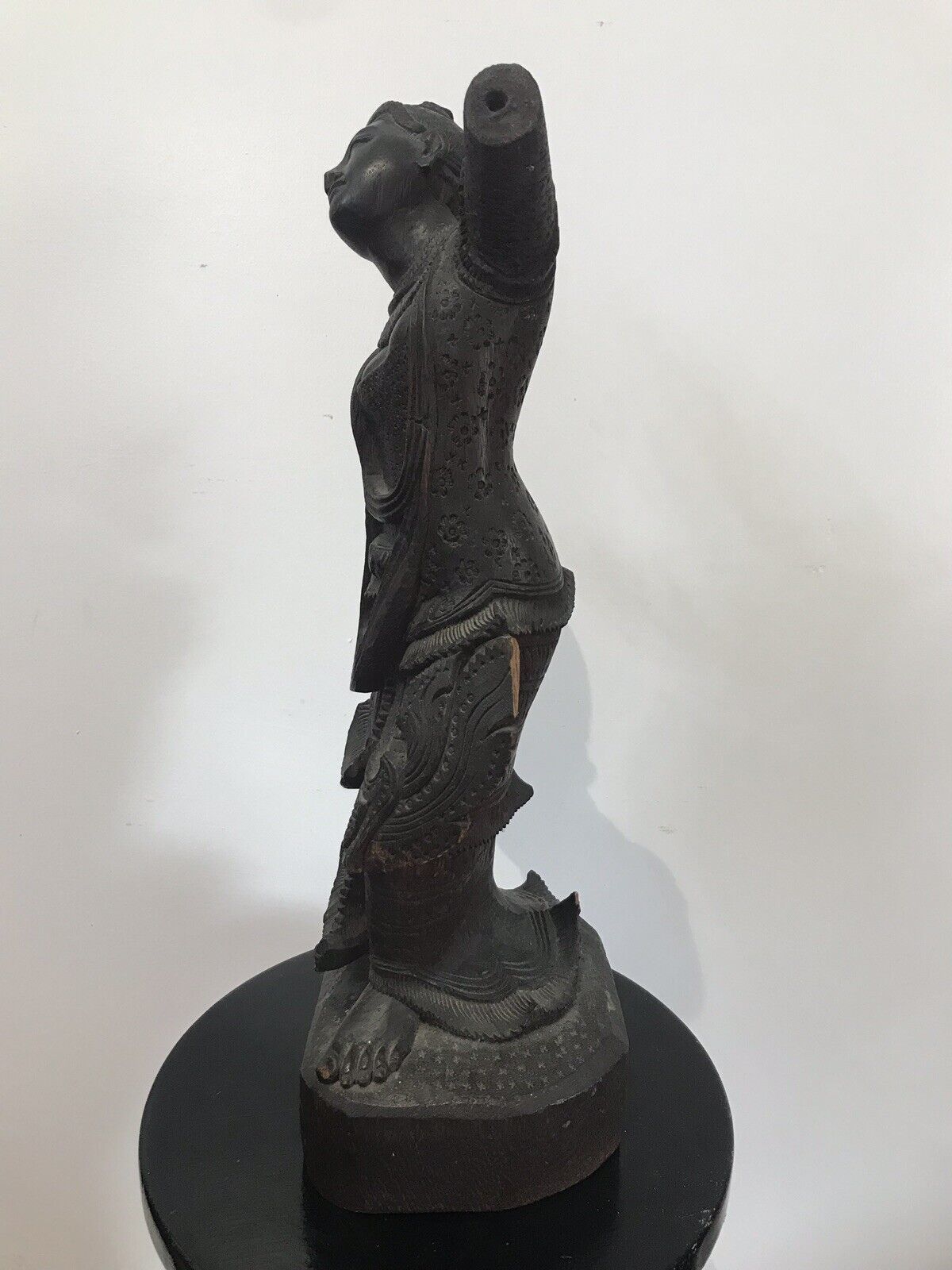 Antique Wood Carving Thai Figural Female Statue photo 275.0