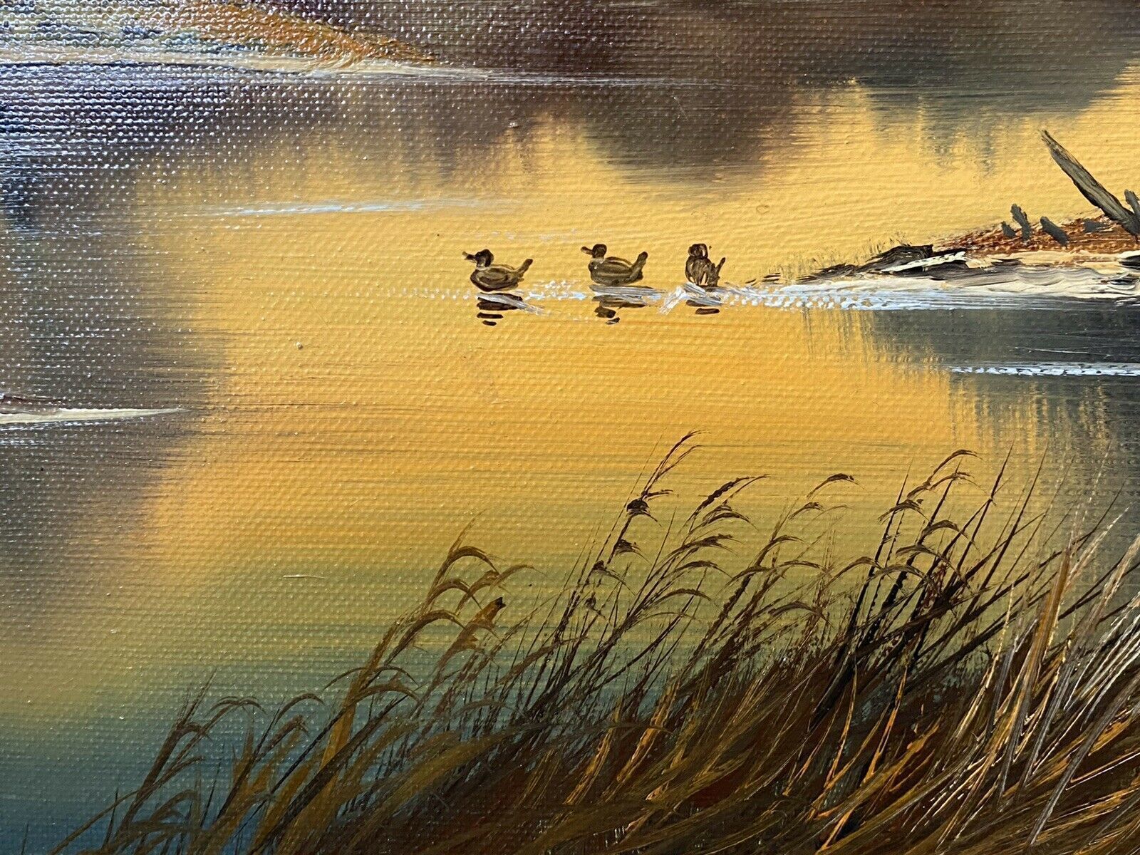 photo for sale Original German Panoramic Sunset Landscape Oil Painting Artist Horst Baumgart