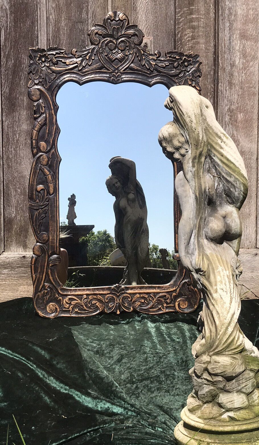 Beautiful Ornate Floral Hand Carved 19th Century Jacobean Pier Glass Mirror photo furniture