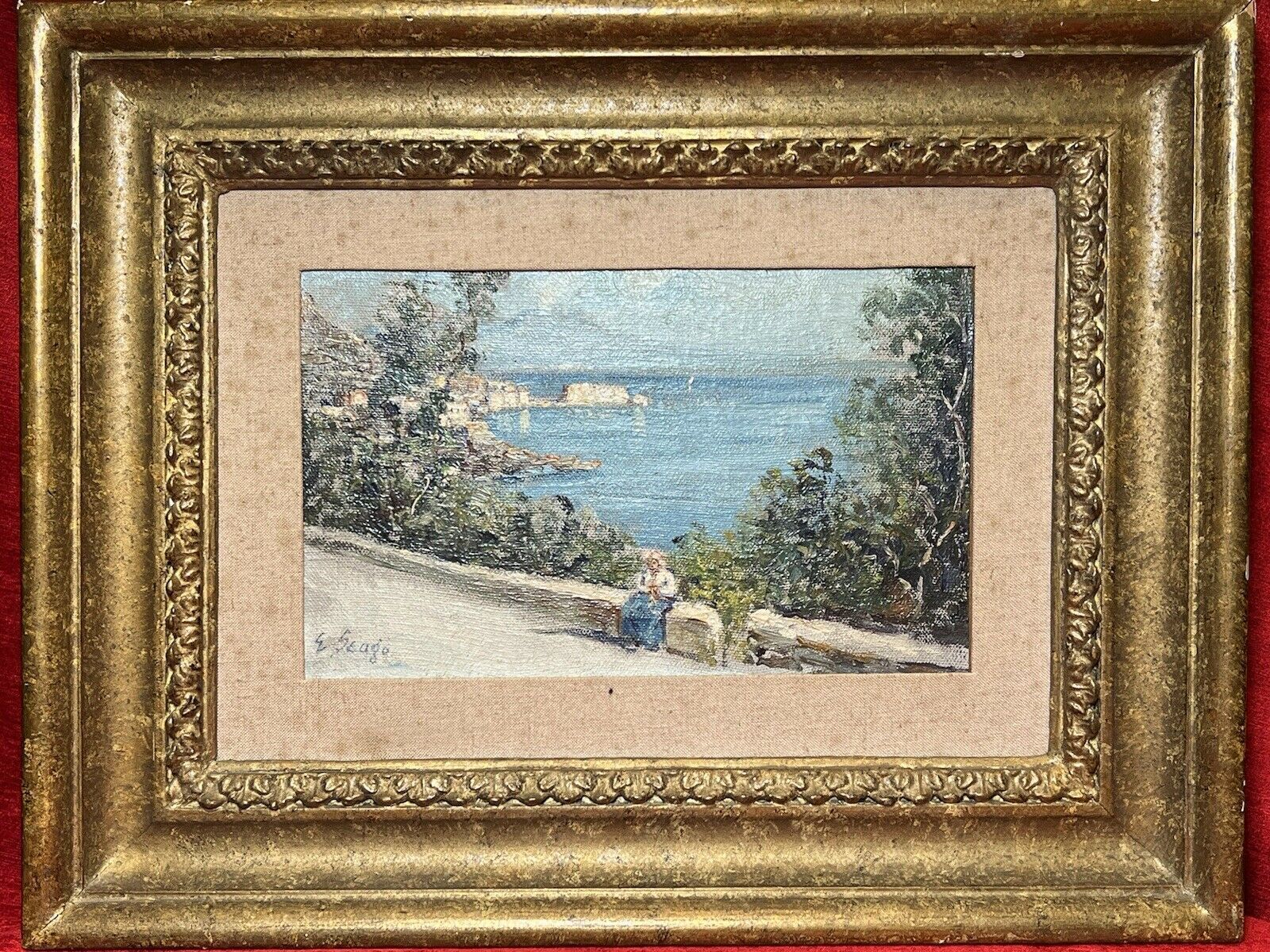 Fine Art Oil Painting Of Portuguese Coastal View Attributed To Edward Seago photo furniture