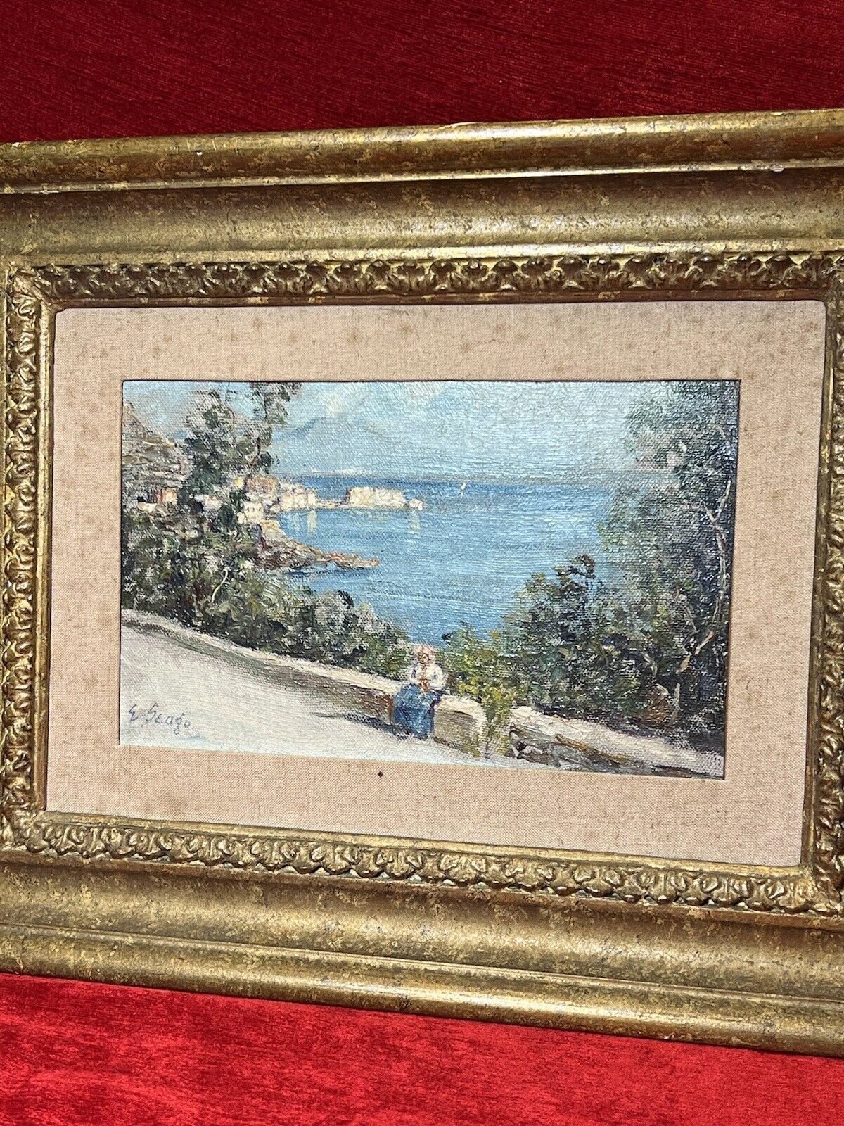Fine Art Oil Painting Of Portuguese Coastal View Attributed To Edward Seago photo vinterior