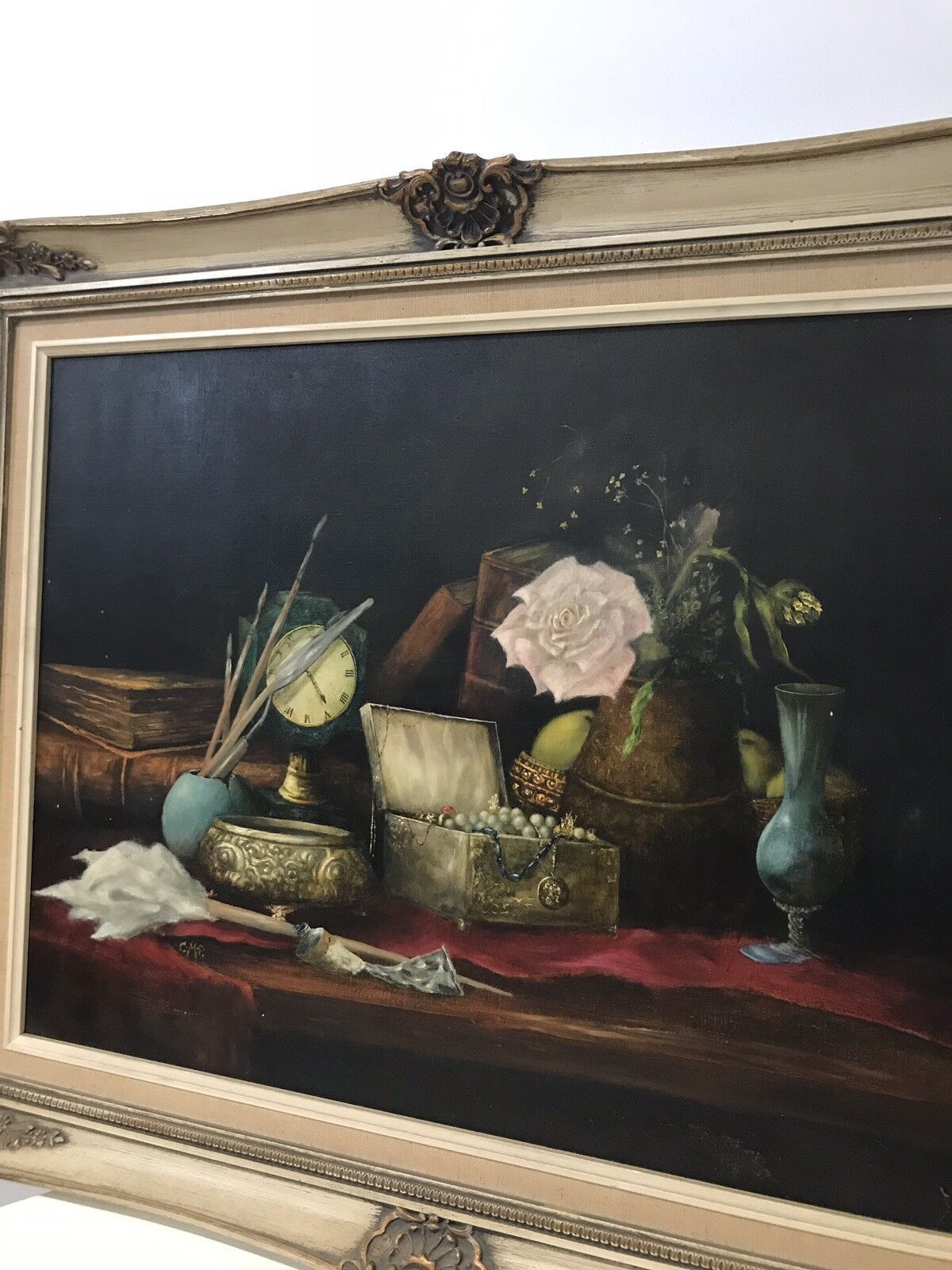 photo for sale Rare Antiquirian Collecters Oil Painting Signed By Artist C.M.P