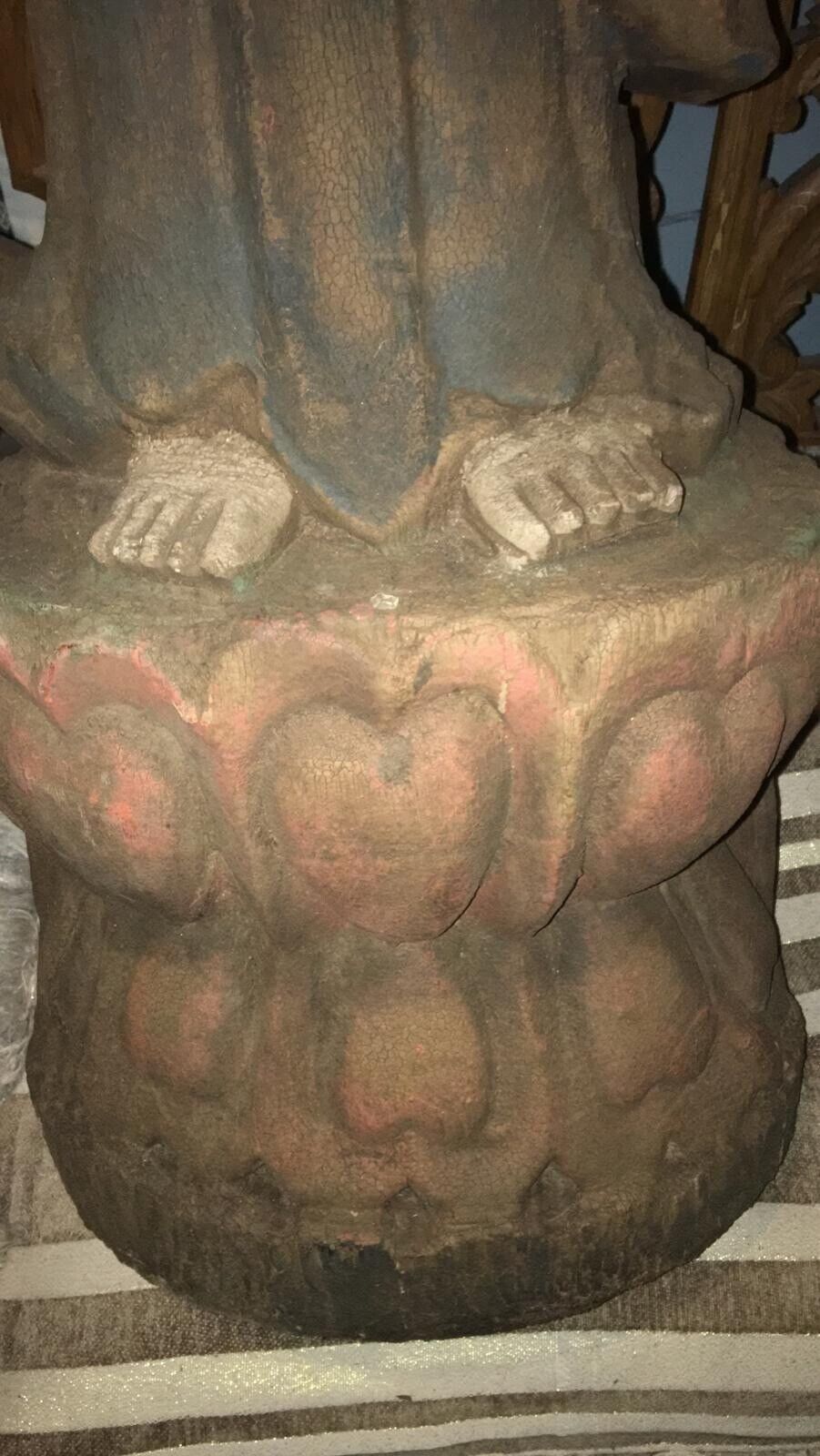 Large Oriental Carved Statue Of A Goddess From The Orient photo vintage
