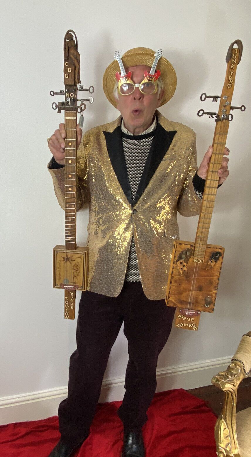 Novelty Collection Of 5 English Country Pop Art Banjo & Lute Style Instruments photo for sale