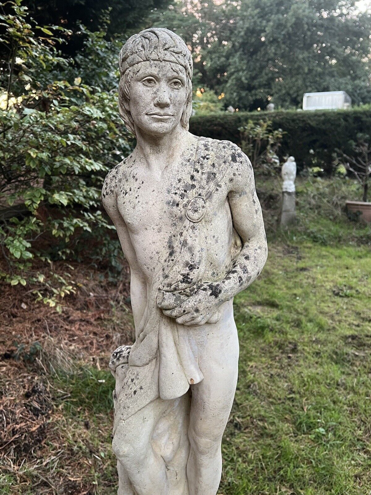 Roman Male Senator Augustas Holding Scripture Set Upon Plinth Garden Showpiece photo 425.0