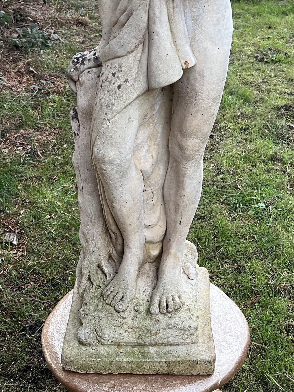 Roman Male Senator Augustas Holding Scripture Set Upon Plinth Garden Showpiece photo vintage