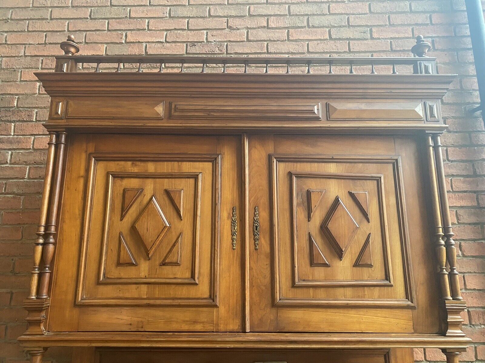 Antique German Bieder Meyer Style Monumental Satinwood Carved Bookcase photo vintage