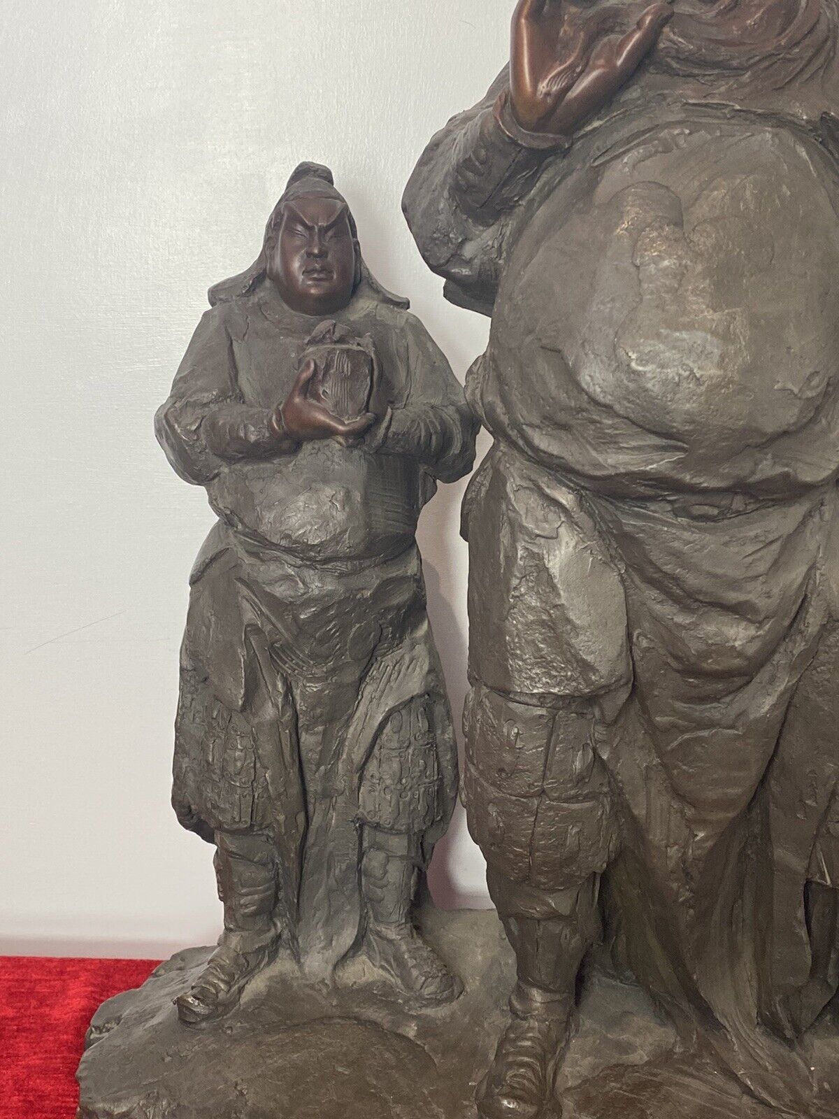 Fine Large Museum Quality Sculptural Bronze Statue Of Three Tibetan Warriors photo vinterior
