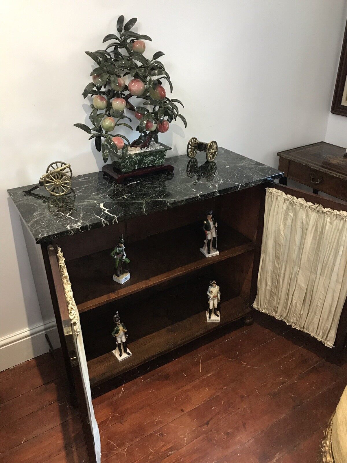 Fine Period Regency Two Door Dwarf Bookcase With Brass Wire Door Grills photo 1375.0