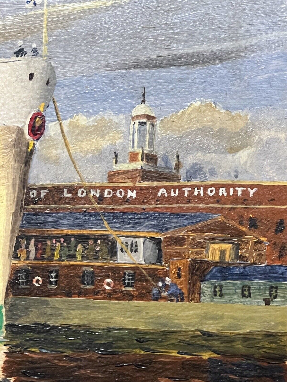 Fine 20th Century Maritime Port Of London Oil Painting By E W Shingler photo buy