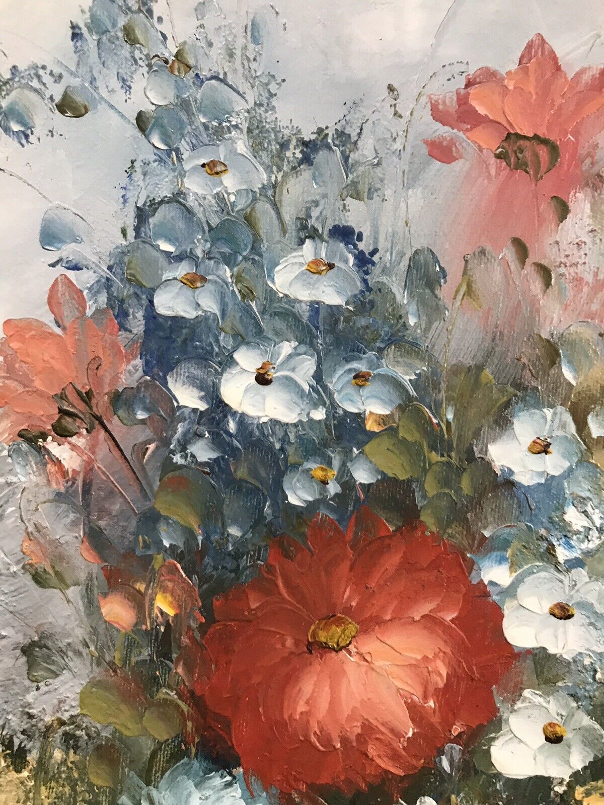 Original Oil Painting Still Life Vase Of Flowers Signed By Artist T Kelly photo vintage