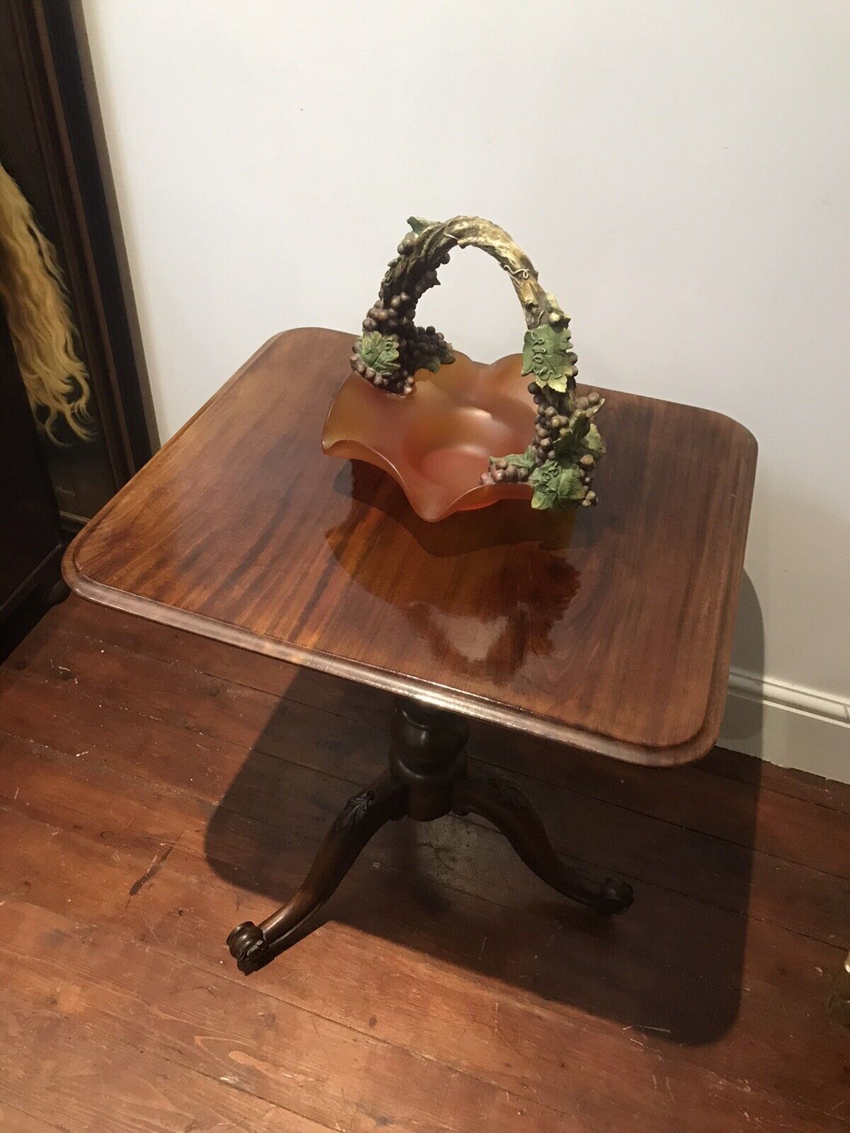 Quality 19th Century Elegant Mahogany Wine Table With Centre Turned Pedestal photo vintage