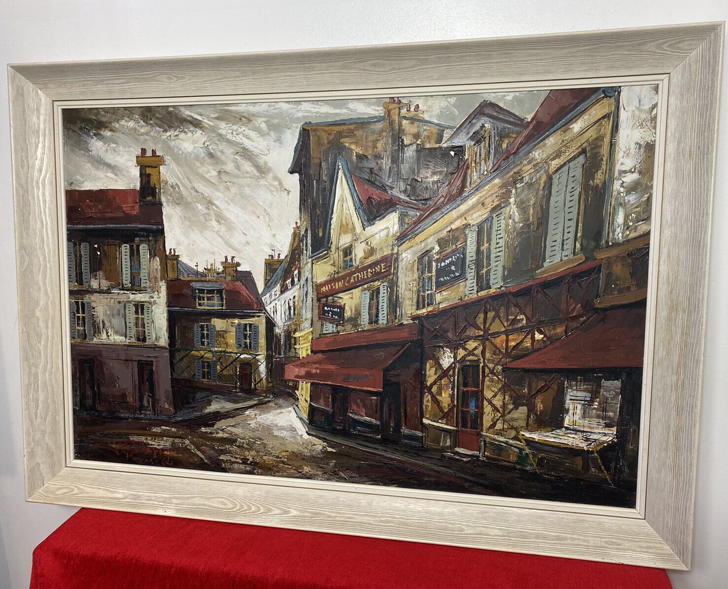 photo for sale Parisian Street Scene ‘Maison Catherine’ Oil Work Of Art By Jose Daroca