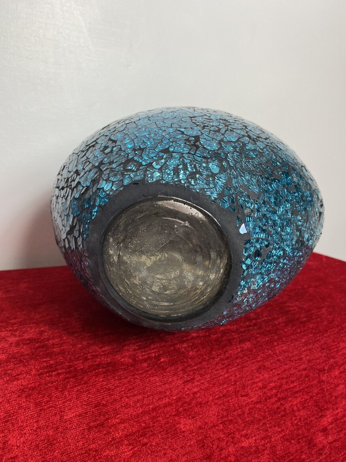 photo for sale Pair Of Stunning French Cobalt Blue Glazed Mosaic Bulbous Pear Vases