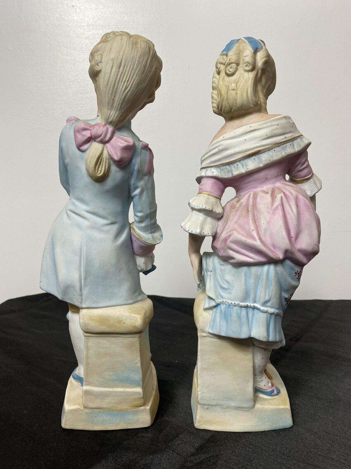 photo for sale Pair Of Rare French Bisque Figurines The Prince And Princess With Glass Slipper
