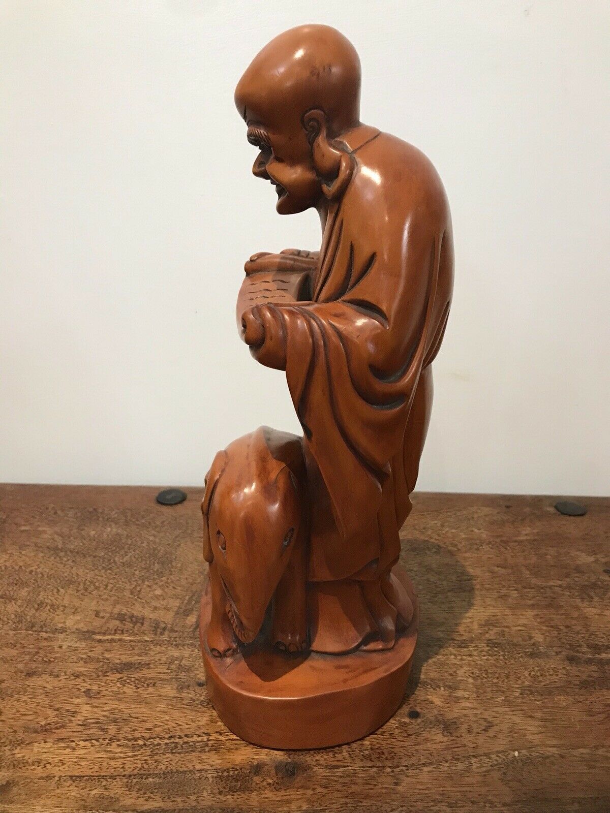 Asian Carved Fruitwood Buddha Statue photo 185.0