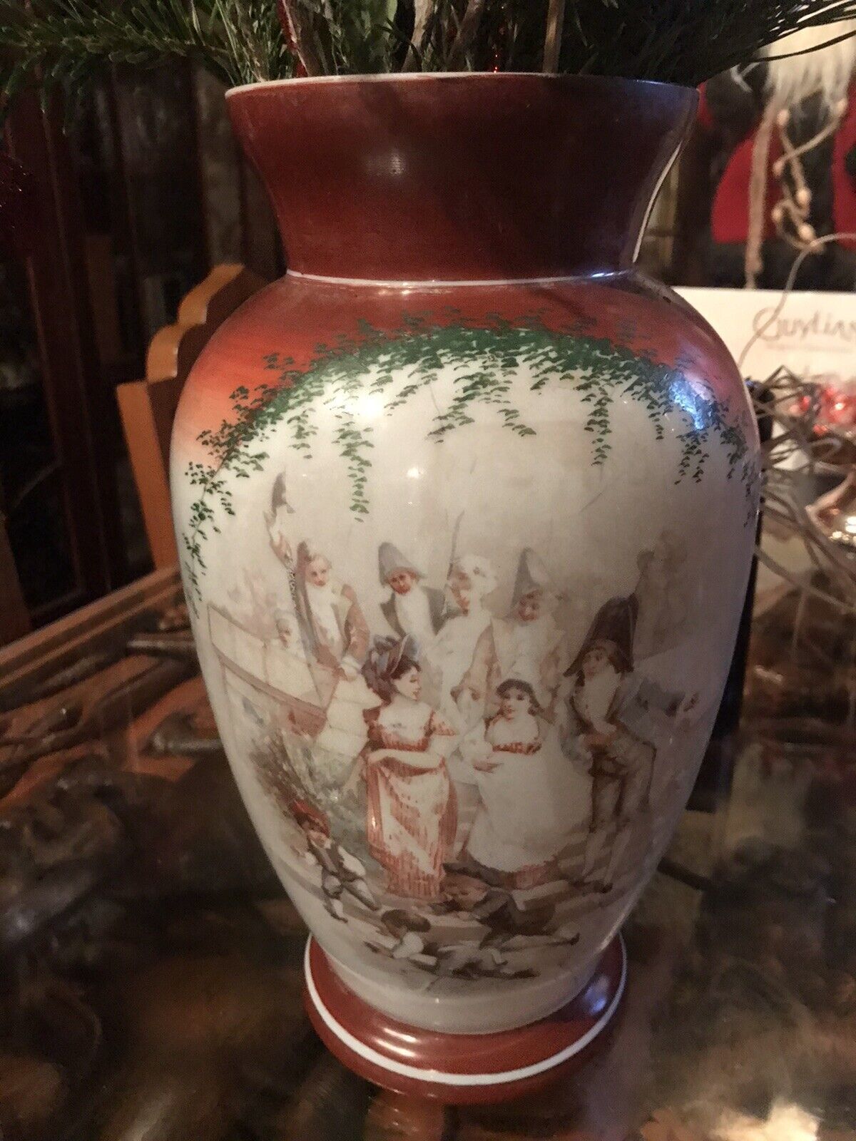 Impressive French Antique Opaque Glass Vase photo Home Decor