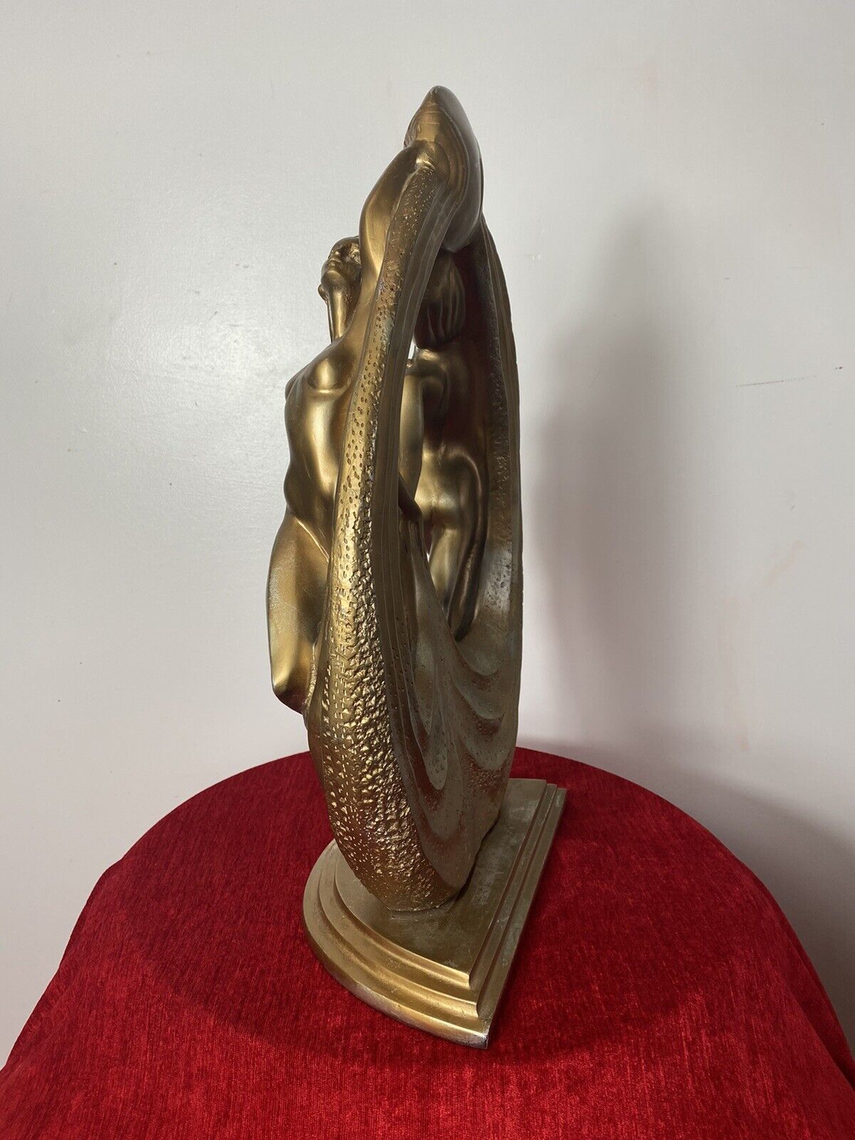 photo furniture Rare French Empire 1930’s Art Deco Gilt Mascot Sculpture Of Two Nymphs