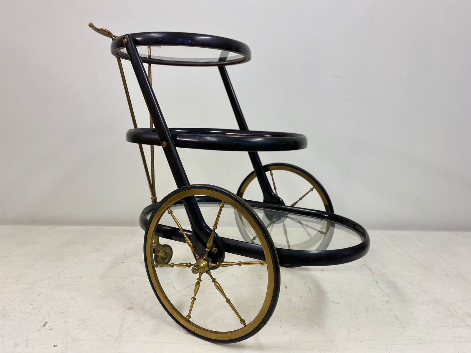 Furniture 1950s Italian Lacquered Drinks Trolley Or Bar Cart photo