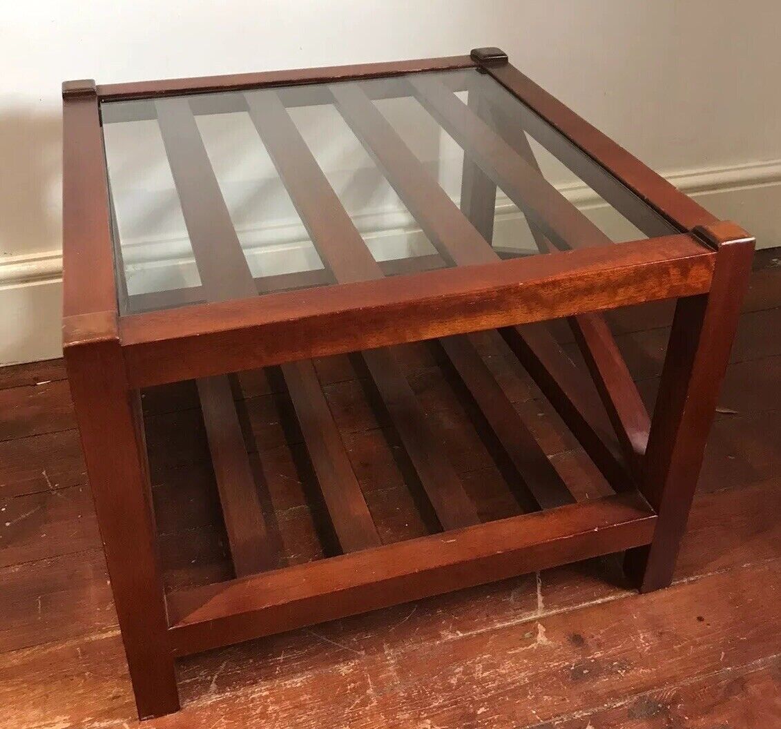 photo furniture Sea Captains Mahogany X Frame Coffee Table Stunning Maritime Piece